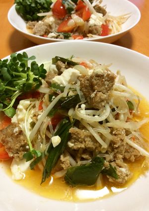 牛コロステーキと豆腐のピリ辛野菜スープ-レシピのメイン写真