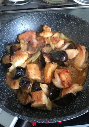 鶏胸肉とナスのピリ辛味噌炒め-レシピのメイン写真