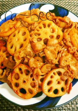 簡単激ウマ♡豚バラ蓮根のにんにく醤油炒め-レシピのメイン写真