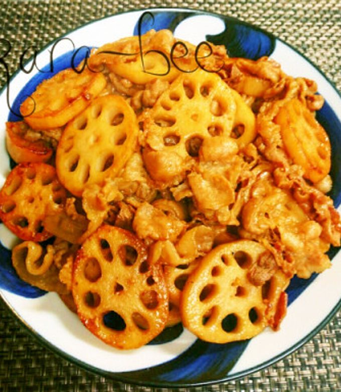 簡単激ウマ♡豚バラ蓮根のにんにく醤油炒め-レシピのメイン写真