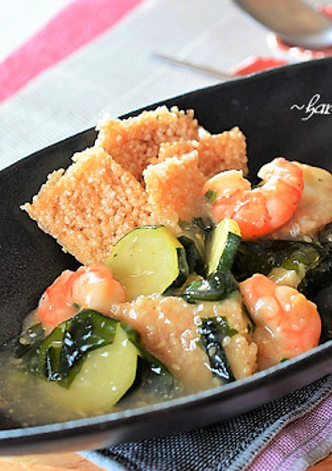 焙煎ごまスープでおこげのあんかけ♪-レシピのメイン写真