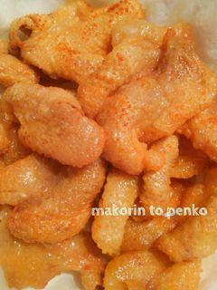 おつまみ*油不使用*パリパリ♪鶏皮唐揚げ-レシピのメイン写真