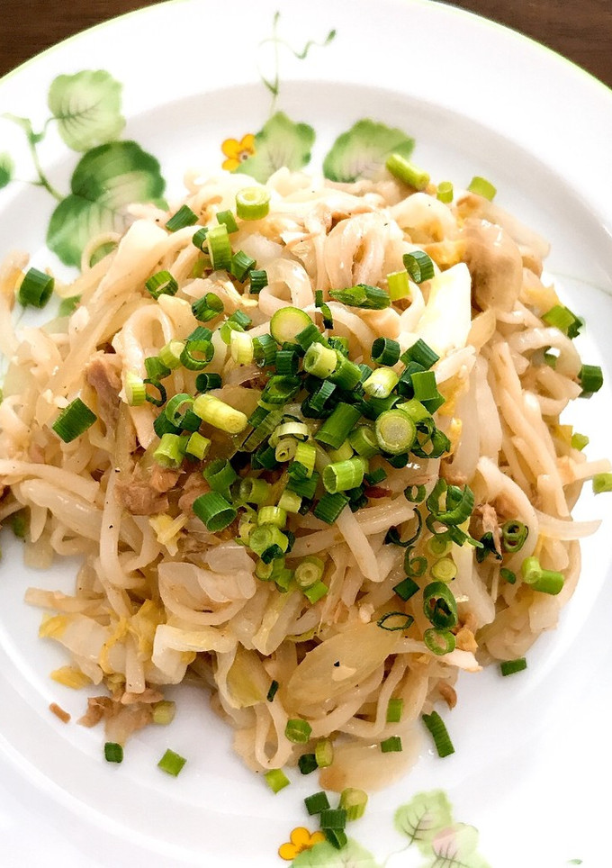 白菜とツナと柚子胡椒の焼うどん-レシピのメイン写真