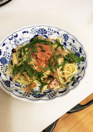 超簡単 明太子とキノコのスパゲッティ-レシピのメイン写真
