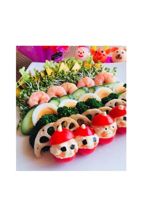 サンタのクリスマスラインサラダ-レシピのメイン写真