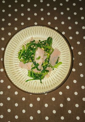 栄養満点！菜っ葉とハムのゴマ和え！-レシピのメイン写真