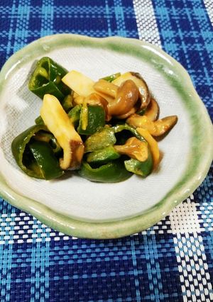 さっと！ピーマンとキノコのマヨポン炒め-レシピのメイン写真