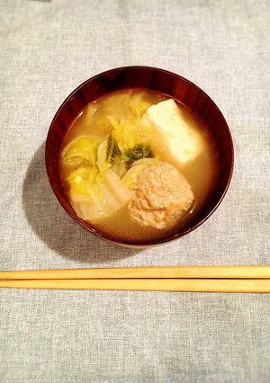♡白菜と豚肉のお団子スープ♡れんこん入り-レシピのメイン写真