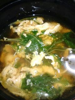 ふわふわ卵と水菜のスープ-レシピのメイン写真