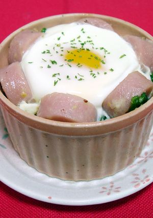 ほうれん草と魚肉ソーセージのココット-レシピのメイン写真