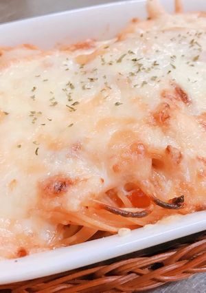 トマトソースとホワイトソースの麵ドリア-レシピのメイン写真