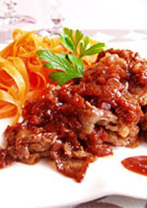薄切り牛肉の赤ワインソース-レシピのメイン写真
