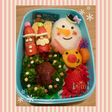 クリスマスリースとサンタさんのキャラ弁❤