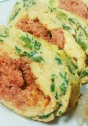 明太子たっぷり、万能ネギ入り出汁巻き玉子-レシピのメイン写真