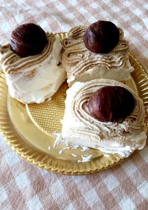 市販のロールケーキでモンブラン-レシピのメイン写真