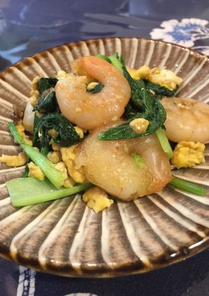 エビと小松菜と卵の中華風炒め-レシピのメイン写真