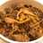 にんにく香る、舞茸効果でやわらか牛丼！