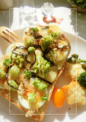 茹で卵×ロマネスコの和トースト-レシピのメイン写真