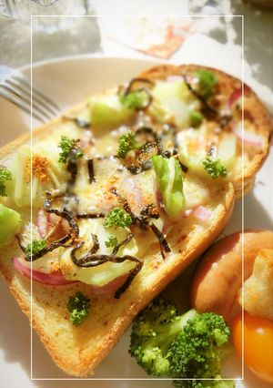 紫玉葱×ブロ茎の酸っぱい和トースト-レシピのメイン写真