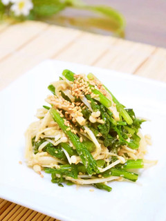 レンジで簡単副菜♡春菊とえのきの胡麻ぽん-レシピのメイン写真