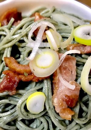 鴨ネギで栄養満点♪パスタ風☆蕎麦丼-レシピのメイン写真