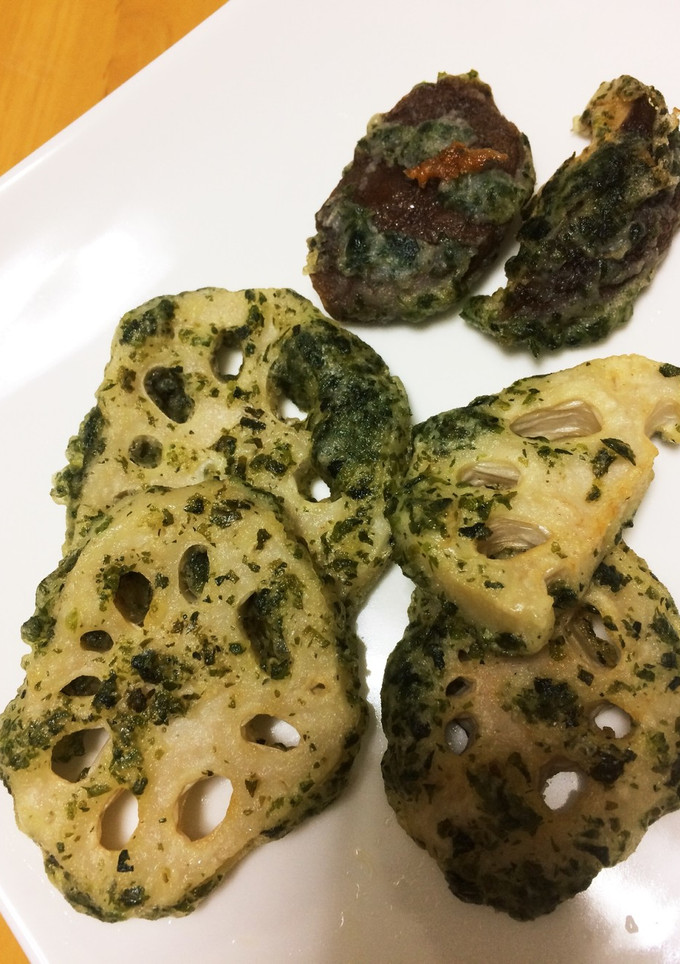 椎茸と蓮根の青さ天ぷら☆-レシピのメイン写真