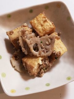 *厚揚げでかさまし そぼろれんこん*-レシピのメイン写真