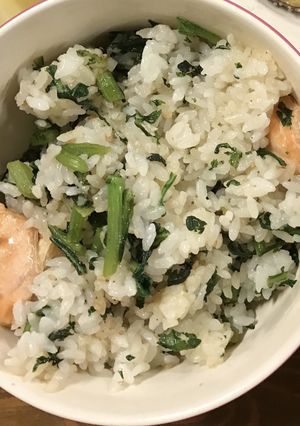 鮭と春菊の混ぜご飯-レシピのメイン写真