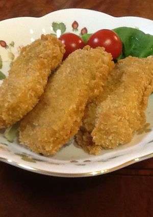 ラップ1枚できれいにパン粉がつく-レシピのメイン写真