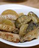 鶏手羽中と大根と茄子のトロトロゴマ煮