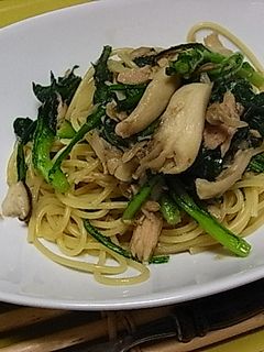 春菊ときのこの和風パスタ-レシピのメイン写真
