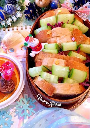 超簡単カツサンドバゲット★クリスマス弁当-レシピのメイン写真