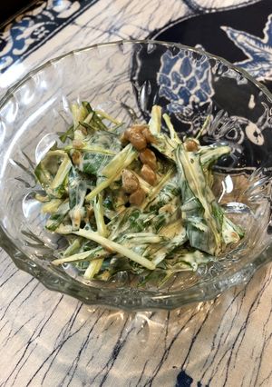 簡単!水菜の納豆マヨ和えサラダ-レシピのメイン写真