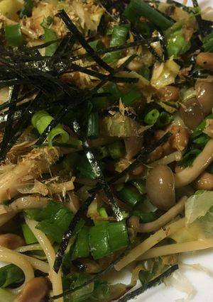 納豆キャベツしめじのまろやか和風パスタ-レシピのメイン写真