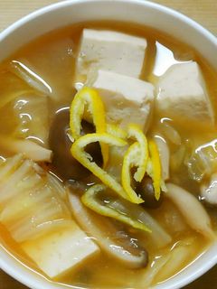 柚子香る❀白菜ときのこ 豆腐の柚子味噌煮-レシピのメイン写真