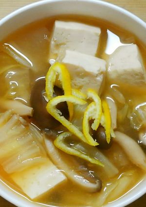 柚子香る❀白菜ときのこ 豆腐の柚子味噌煮-レシピのメイン写真
