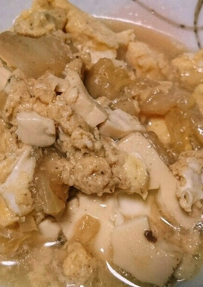 簡単！すき焼きの残りで豆腐の卵とじ-レシピのメイン写真