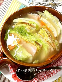 レンジで簡単♪白菜とベーコンのスープ煮♪-レシピのメイン写真
