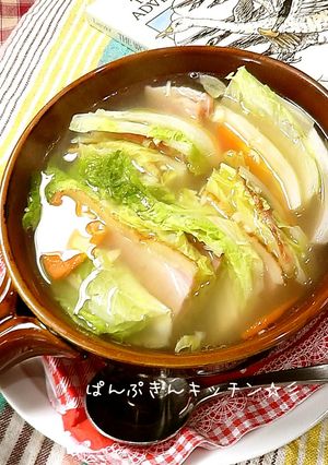 レンジで簡単♪白菜とベーコンのスープ煮♪-レシピのメイン写真