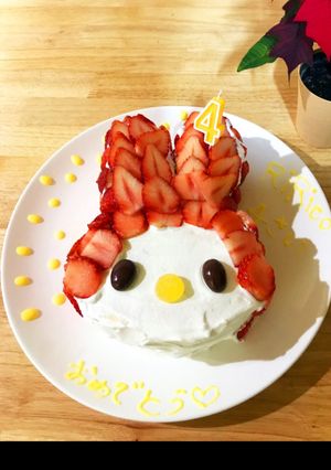 マイメロデコレーションケーキ-レシピのメイン写真