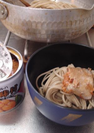 最速のワンコ鯖（１缶そば）-レシピのメイン写真