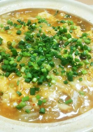 鶏、茸、野菜の玉子雑炊♪出汁醤油豆板醤味-レシピのメイン写真