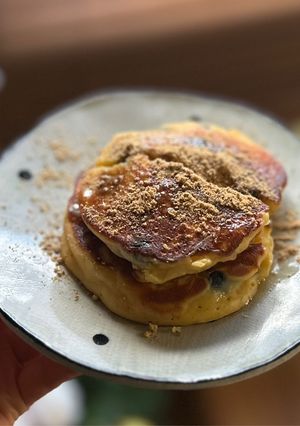 ｸﾞﾙﾃﾝﾌﾘｰお豆腐でもっちりパンケーキ-レシピのメイン写真
