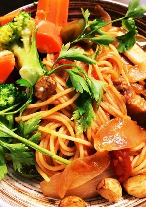 豚バラ肉のトマトパスタ-レシピのメイン写真