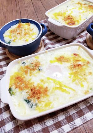 簡単♡じゃがいもとほうれん草の卵グラタン-レシピのメイン写真