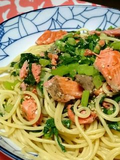鮭と大根の葉で和風パスタ♪-レシピのメイン写真