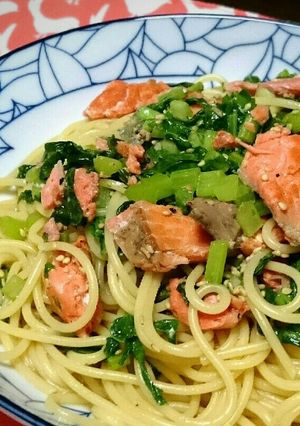 鮭と大根の葉で和風パスタ♪-レシピのメイン写真