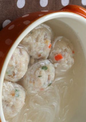 お餅入り鶏団子♡ゆず塩スープ煮-レシピのメイン写真