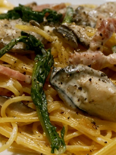牡蠣と春菊のクリームパスタ-レシピのメイン写真