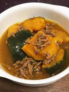 カボチャと合挽き肉のそぼろ煮-レシピのメイン写真